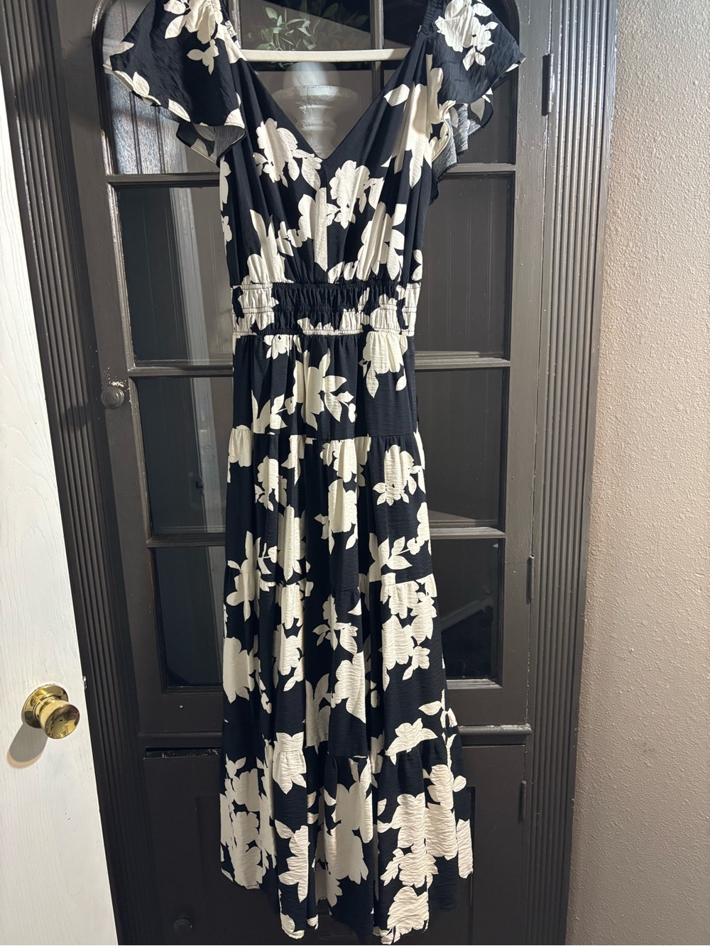 Rachel Zoe Black and White Floral Maxi Dress